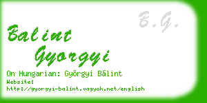 balint gyorgyi business card