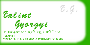 balint gyorgyi business card